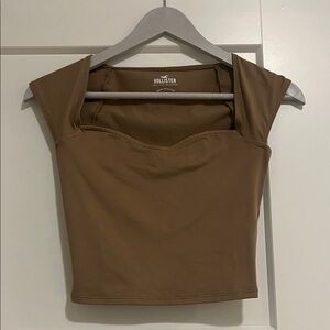 Hollister Brown Square Neck Crop Top
